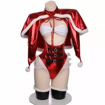Санта-Чрезвычайно Babydoll Санта-Клаус Представление Новые Культурные Чулки Включены [SENMHS] Косплей, Сексуальный, Милый, Эротический, Непослушный, Костюм, красный