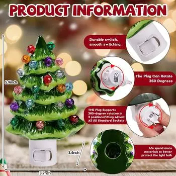 Santa Claus Atmosphere Night Light Resin Made 7 Watts Power Bright White Light Making Every Night green белый