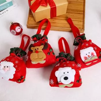 Santa Claus Christmas Bag Children New Year Gift Kids Portable Candy Storage Handbags Xmas Home Decoration Accessories Baby Pack