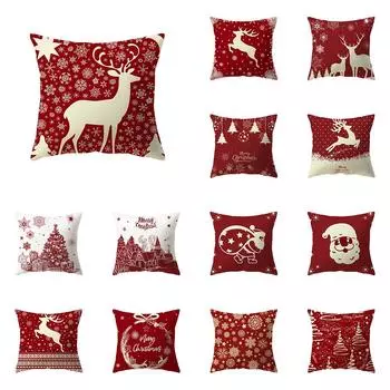 Рождественская тема Санта-Клауса с принтом, чехол для подушки, украшение для дома, гостиной, дивана, полиэстеровая подушка, наволочка 40X40CM
