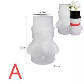 Santa Claus Elk Candlestick Silicone Mould DIY Handmade Candle Holder Potted Plant Aromatherapy Mold Christmas Decor for Home Ornaments A