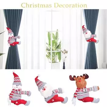 Santa Claus Elk Christmas Curtain Merry Christmas Decoration for Home Christmas Ornaments Gift 2025 Navidad Happy New Year 2024