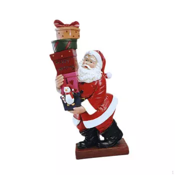 Santa Claus Figure Christmas Decor Centerpiece for Office Shelf 18cmx8cmx35cm