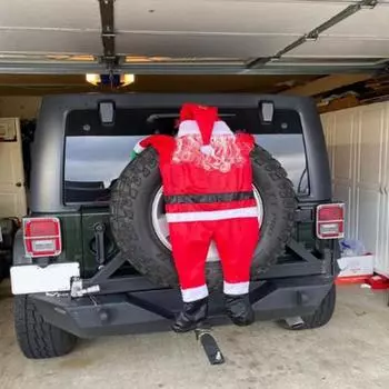 Santa Claus Hanging On The Door Wall Super Large Velvet Clothes Christmas Decoration Gifts Ornaments Holiday Gifts красный