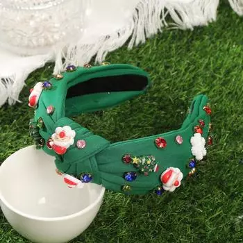 Santa Claus Headband Knotted Winter Hairbands Girls Cute Headband Festival Headwear For Women Bezel Hair Bands Hairband