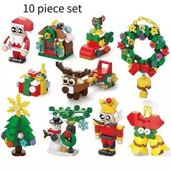 Santa Claus Reindeer Christmas Series Building Blocks Puzzle Toys Gifts Children