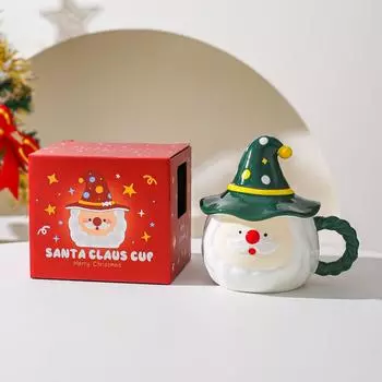 Santa Claus Shaped Ceramic Mug Cup Water Cup for Friends and Girlfriend Christmas Gift Coffee Cup 301-400ml