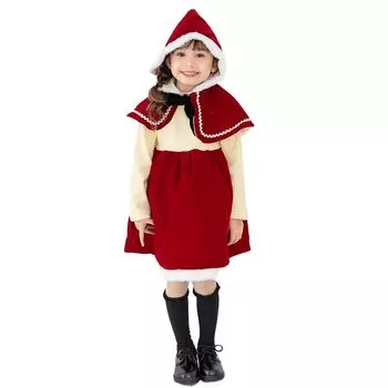 Santa Costume Children Christmas Cosplay Kids Little Red Riding Hood Costume Girls Santa Costume Costume Santa Claus One Piece Santa Clothes 80 90 100
