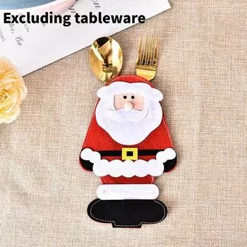 Santa Decorations Christmas Cutlery Sets Party Table Tops Products Decorative