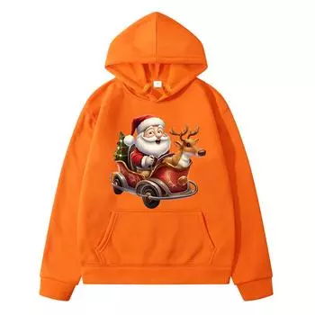 Санта едет на снегоходе аниме толстовка с капюшоном флисовая толстовка y2k sudadera Рождество Осень толстовка с капюшоном пуловер куртка детская одежда для девочек 130 розовый