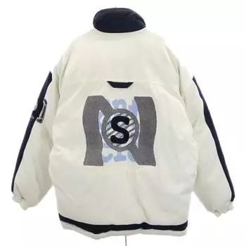 santa fe Bag logo embroidery reversible Down jacket White system Men s Used