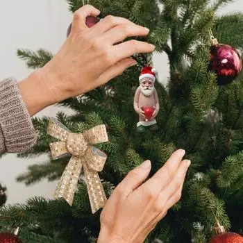 Санта-Клаус Акриловый Кулон Рождественская Елка Подвесное Украшение Акриловый Забавный Мультяшный Санта Орнамент