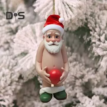 Санта-Клаус акриловый кулон рождественская елка подвесное украшение акриловый забавный мультяшный Санта украшение для дома дверь каминная полка декор Santa Claus
