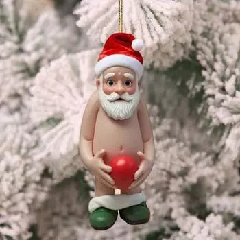 Санта-Клаус акриловый кулон рождественская елка подвесное украшение акриловый забавный мультяшный Санта украшение для дома дверь каминная полка декор Santa Claus