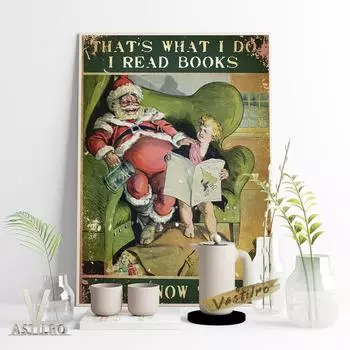 Санта-Клаус блондинка мальчик винтажный художественный иллюстрированный плакат интересный рождественский подарок настенная наклейка детская комната украшение дома 21cm30cm NoFrame