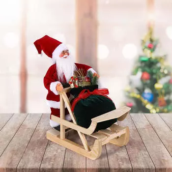 Санта-Клаус фигурка рождественская фигурка декор подарок толкающие сани декоративное рождественское украшение