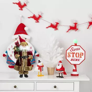 Санта-Клаус Фигурка Рождественская кукла Украшение Реквизит Орнамент Рождественская Фигурка для Red Brown