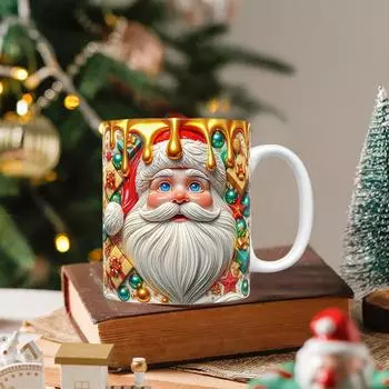 Санта-Клаус Керамическая чашка Креативная рождественская кружка Праздничная чашка Санта-Клауса Украшение для дома Кофе Клаус M U2R5 A-One size