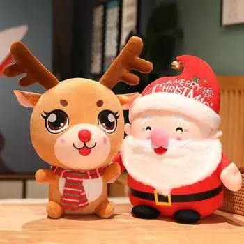 Санта-Клаус кукла Лось плюшевая игрушка девочка спящая подушка тряпичная кукла кукла рождественский подарок As shown