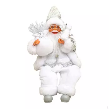 Санта-Клаус кукла рождественская сцена фигурка поделки подарок на день рождения коллекция креативный рождественский декор орнамент 22x10x10 cm белый