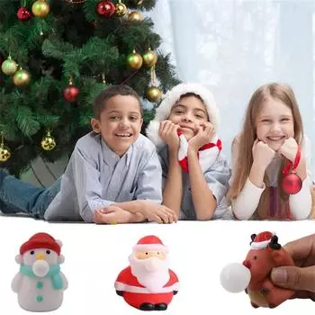 Санта-Клаус Лось Squeezepop Eye Doll Сжимает Забавную Игрушку Для Декомпрессии Tricky Ventrebound Doll One Size
