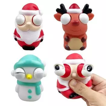 Санта-Клаус Лось Squeezepop Eye Doll Сжимает Забавную Игрушку Для Декомпрессии Tricky Ventrebound Doll One Size