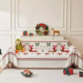 Санта-Клаус Милое Диванное Полотенце Синель Четыре Сезона Универсальный Нескользящий Чехол Ins Стиль Анти-Когти Диван Чехол 180X130CM