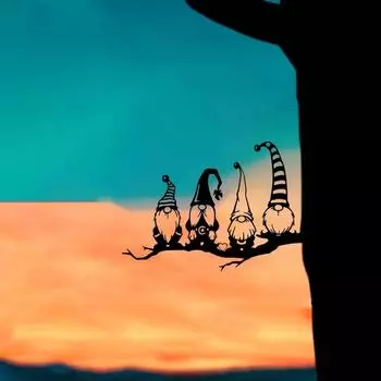 Санта-Клаус на ветке стальной силуэт металлическая настенная живопись домашний сад двор патио уличная статуя украшение колышек идеально бежевый