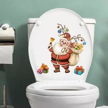 Санта-Клаус наклейка на сиденье для унитаза Праздничное развлечение Декор для ванной комнаты прекрасный дизайн наклейка на унитаз аксессуары для дома