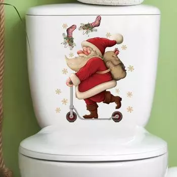 Санта-Клаус наклейка на туалет праздничное рождественское украшение наклейка на туалет для уникальной привлекательности