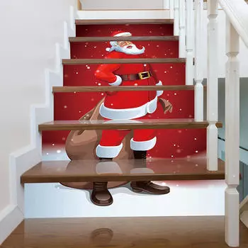 Санта-Клаус Наклейки на лестницу Наклейки 3D стереоскопический эффект Наклейка на стену Универсальная наклейка