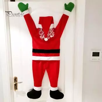 Санта-Клаус настенное украшение для скалолазания рождественская бархатная фигурка Санты для скалолазания на окно, стену, дверь, рождественская вешалка для камина в общежитии дома No Light