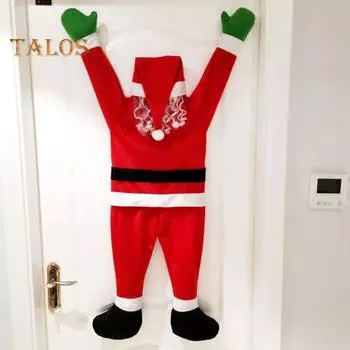 Санта-Клаус настенное украшение для скалолазания рождественская бархатная фигурка Санты для скалолазания на окно, стену, дверь, рождественская вешалка для камина в общежитии дома No Light