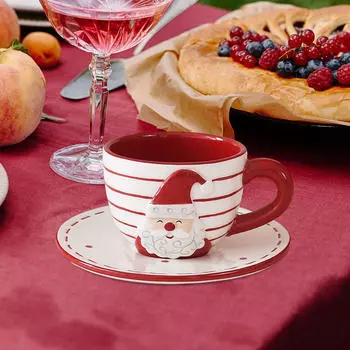 Санта-Клаус рождественские чайные чашки и блюдца универсальная креативная кружка для эспрессо латте для сервировки стола