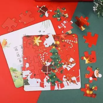 Санта-Клаус Рождественские пазлы Игрушки Рождественские мультяшные пазлы Санта-Клаус 3D пазл Дети A Random-1pc