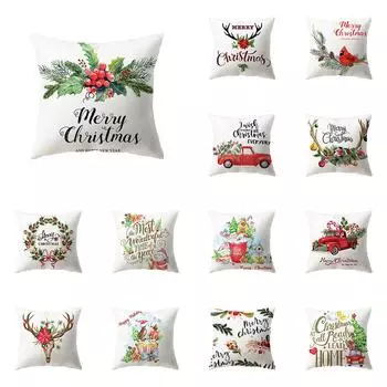 Санта-Клаус Рождественские украшения с принтом наволочка для дома, гостиной, украшения дивана, подушка, наволочка 40X40CM