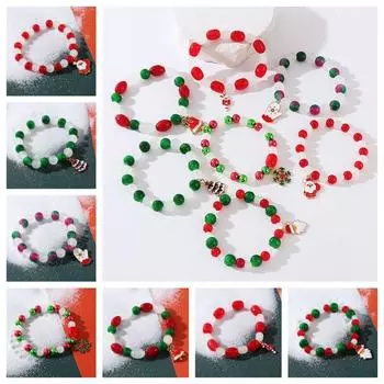 Санта-Клаус Рождественский браслет в виде леденца Рождественский браслет из снежинок Рождественский подарок G