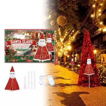Санта-Клаус Рождественский Двор Знак Металлический Стоящий Рождественский Декор Праздничная Атмосфера Декор для Прихожей Газон