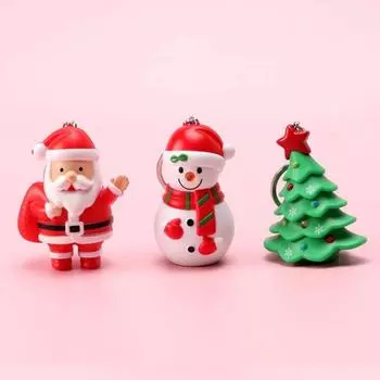 Санта-Клаус, рождественский снеговик, рождественская елка, светодиодный светящийся брелок, подвеска, рождественские креативные подарки Santa Claus