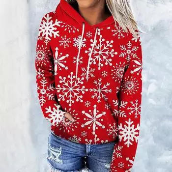 Санта-Клаус Рождество 3D Принт Толстовка Женская Модные Толстовки Женские Свитшоты Снежинка Пальто Рождественская Толстовка Свитшот S