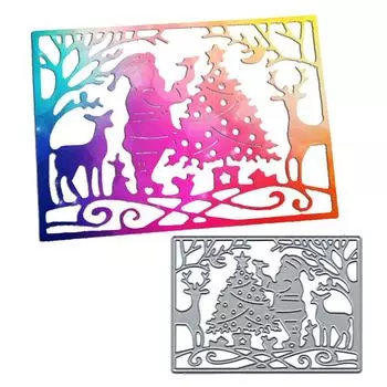 Санта-Клаус Санта-олень Рождественская елка Скрапбукинг металлические трафареты для DIY альбома Декор бумажных карт серебряный
