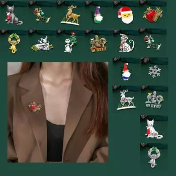 Санта-Клаус Счастливого Рождества Брошь Снежинка Счастливого Рождества Декор Рождественский Лось Нагрудник Подарок N