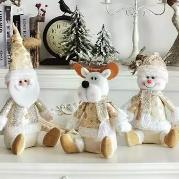 Санта-Клаус Серебряная серия Снеговик Лось Украшение Рождественский подарок\t\t Рождественская кукла Рождественское украшение