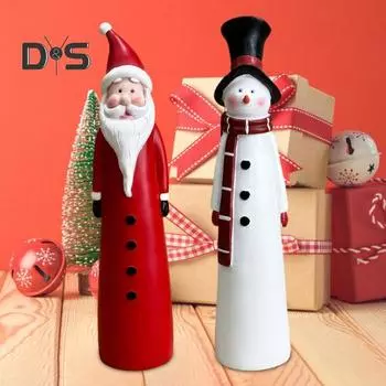 Санта-Клаус смоляная фигурка в красном пальто Санта-Клауса, мультяшная статуэтка Санта-Клауса, коллекционное настольное украшение для рождественского камина Xmas Santa Claus