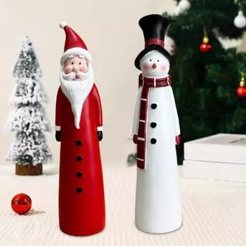 Санта-Клаус смоляная фигурка в красном пальто Санта-Клауса, мультяшная статуэтка Санта-Клауса, коллекционное настольное украшение для рождественского камина Xmas Santa Claus