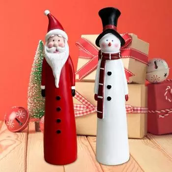 Санта-Клаус смоляная фигурка в красном пальто Санта-Клауса, мультяшная статуэтка Санта-Клауса, коллекционное настольное украшение для рождественского камина Xmas Santa Claus