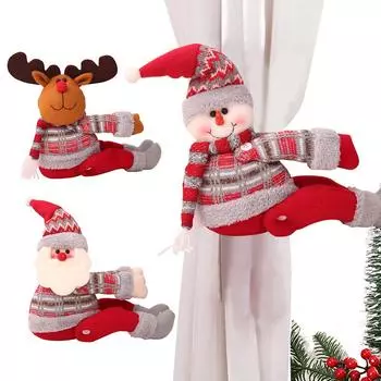 Санта-Клаус/Снеговик/Лось Рождественская елка Верхушка Забавный Рождественский плюшевый чучело Декор для Рождественской елки Винная бутылка занавеска