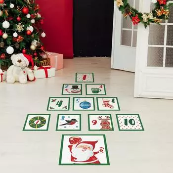 Санта-Клаус Снеговик Маленькое животное Классики Спальня Гостиная Украшение Декоративные Наклейки 20*20cm*10pcs+33*33cm