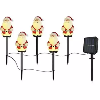 Санта-Клаус солнечные колья свет автоматическое включение/выключение садовый свет праздничные принадлежности F разноцветный