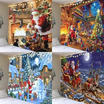 Санта-Клаус спальня гостиная украшение дома гобелен Рождественское украшение стены фон ткань Tapria de Natal 100x75cm